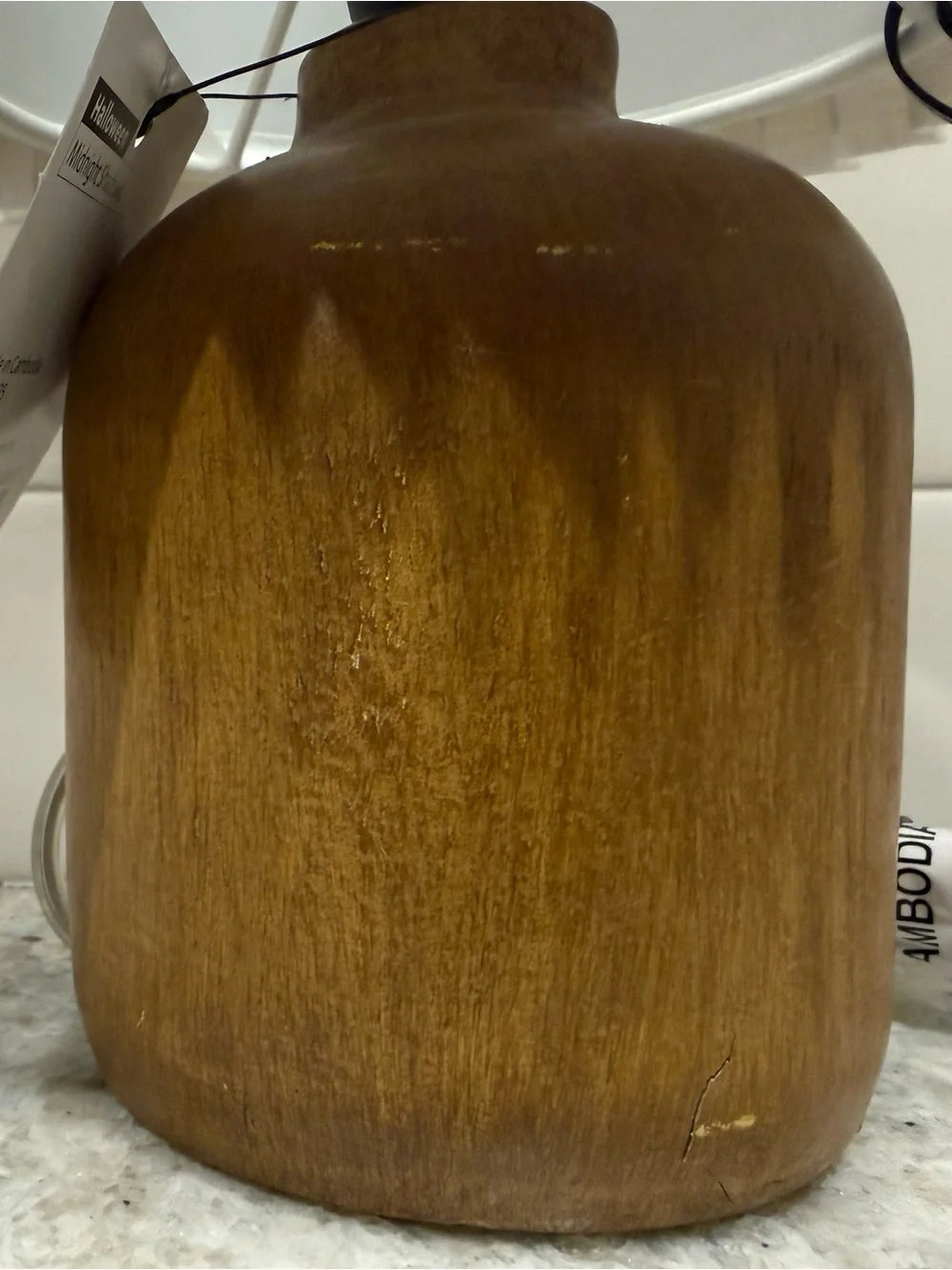At Home, Neutral Rustic Wood Base W/Beige Pleated Table Mini Lamp NWT